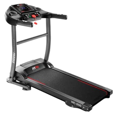 FITFIU Fitness MC-200 - Tapis de Course avec Inclinaison, Pliable, Ultra-Compact et Silencieux, écran LCD avec 12 programmes, Moniteur de fréquence Cardiaque, Utilisation à Domicile/au Bureau