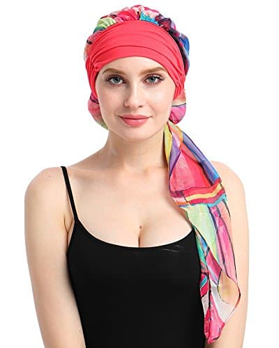 FocusCare Doux Cancer des Foulards et enroule pour cancéreux,Dessin géométrique,Taille unique