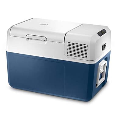 Mobicool MCF60 Glacière à compresseur 58 l, Bleu/Gris, Mini-frigo 12 V et 230 V pour Voiture, Camion, Bateau, Camping-Car et Prise de Courant