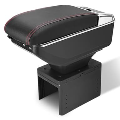Accoudoir Central de Voiture Universel, Accoudoir de Voiture Réglable, Console Centrale Noire, Boîte de Rangement pour Rembourrage D'accoudoir de Voiture, Boîte D'accoudoir Extra