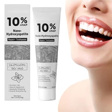 Dentifrice Nano Hydroxyapatite, 120g Dentifrices Blanchissant Reminéralisant, Dentifrice Sensible à la Menthe Rafraîchissante, Pâte Dentaire Sans Fluors Naturel, pour Renforcer L'émail des Dents