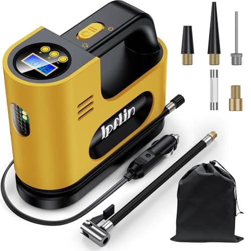 Gonfleur Pneus Voiture, Compresseur à Air Portatif 12 V CC, Compresseur Voiture De 150 psi et Lumière LED Numérique, Pression Des Pneus Prédéfinie et Arrêt Automatique, pour Voiture, Vélo, Moto