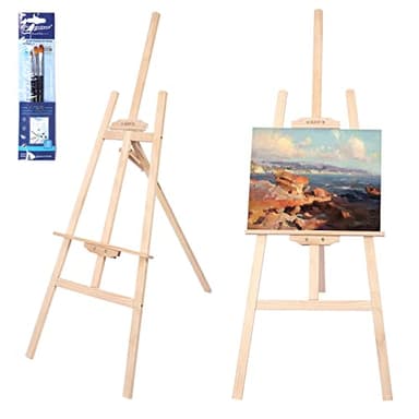 Viesap Chevalet, 150CM Trépied en Bois De Hêtre, Réglable En Hauteur & Pliant Chevalet De Présentation,Peinture, Dessin, Photo.