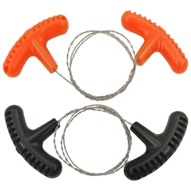2 Pcs Scie à Fil en Acier Inoxydable, 68 cm Tronçonneuse de Poche Tube PVC Mini Extérieure Anti-Rouille Manuelle Facile à Ranger Câble Outil De Scie Kit pour l'extérieur le Camping Randonnée