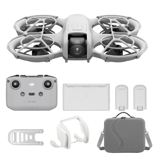 DJI Neo Fly More Combo polyvalent, Mini Drone avec caméra 4K, drone autonome 135g, fonction follow me, démarrage manuel, suivi de scène ai avec RC - N3 et 3 batteries