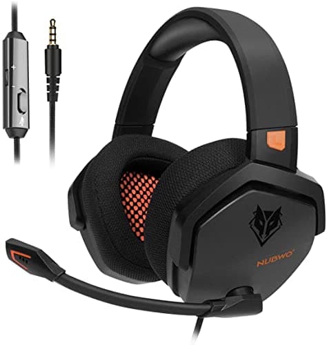 NUBWO N16 Casque Gaming - Micro Annulant Le Bruit, Son Stéréo et Conception Confortable pour PS5, PS4, Xbox One, NS, PC, Ordinateur Portable et Mac - Orange
