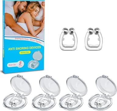 Robofun 8 Pièces Pince Nez Anti Ronflement, Clip de Nez en Silicone Magnétique, Dispositifs Snti-Ronflement Réutilisable, Dilatateur Nasal