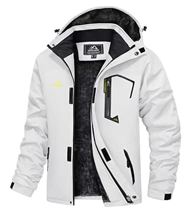 TACVASEN Veste Homme d'Hiver Imperméable à Capuche Chaude et Ventiproofe Manteau Pour Hommes Noir Imperméable et Ventiproofe,L