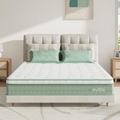 Novilla Matelas 90x190, 20CM, Matelas à Ressorts Ensachés 3 Zones, Soutien Lombaire Renforcé, Mousse à Mémoire de Forme en Gel, Sommeil Frais, Isolation des Mouvements, Tissu Doux Pour La Peau