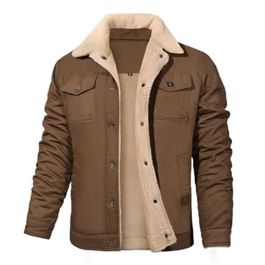 Voqeen Veste Homme Cargo en Polaire d'hiver pour Militaire Épaissir Coupe-Vent Coton Manteau Homme Hiver Chaude Avec Revers