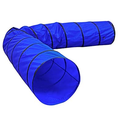 lionto Tunnel d’extérieur Robuste pour Grands & Petits Chiens, 500x60 cm, Tunnel de Jeu Pliable pour Enfants avec piquets, en matériau résistant, Tunnel d’agilité Stable avec Sac de Transport, Bleu
