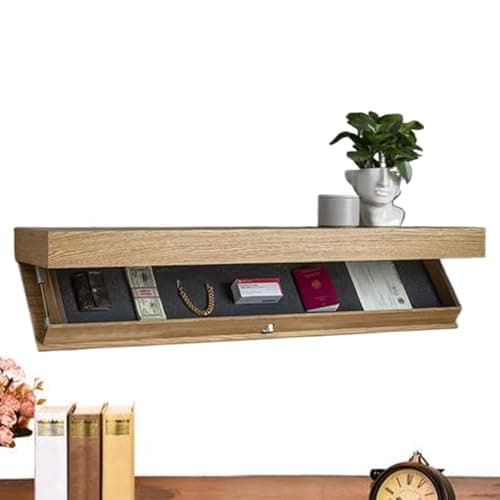 Étagère Flottante Dissimulée - Étagère Avec Compartiment Secret | Range-mur Secrète Murale Avec Tiroirs | Range-mur Murale | Solution De Rangement Tablette De Dissimulation | Etagere Coffre Fort Secre