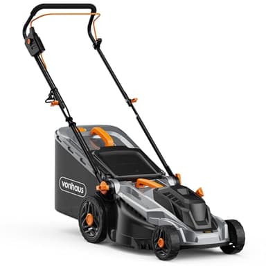 VonHaus Tondeuse à Gazon 1800 W - Tondeuse de Jardin Filaire pour Tous Types d'herbe - Sac de Ramassage 52 L, Guidon Réglable en Hauteur, 5 Réglages de Tonte, Poignée de Transport