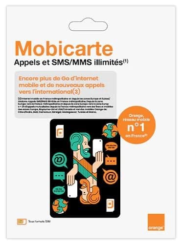 Nouveau Orange mobicarte Zen 60go appels et SMS/MMS illimités +2h appels internationaux