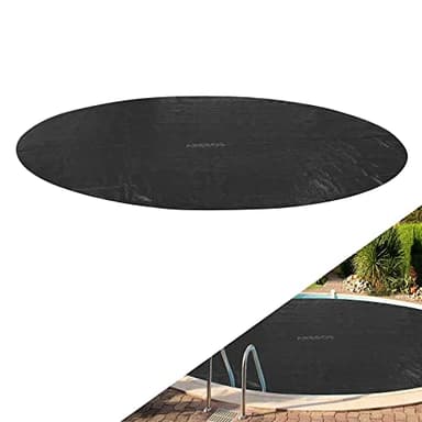 AREBOS Pool bâche Solaire | Bâche Solaire Ronde Ø 4,57 m Noir | Bâche Solaire épaisseur 120 µm | Rouleau Solaire découpable | Chauffage de Piscine pour Chauffer l'eau | Bâche Solaire de Piscine