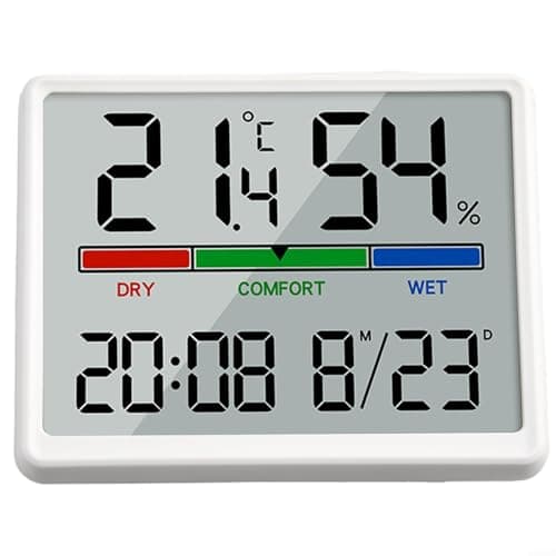 Horloge numérique magnétique facile à accrocher ou à placer sur le bureau, convient à tous les environnements (blanc)
