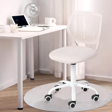 FurnitureR Chaise de Bureau pivotante à Hauteur réglable avec Petit Trou pour Chambre d'enfant ou Salle d'étude, Beige Molandi