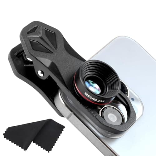 Objectif Macro 25x HD à Clipser pour Smartphones – Zoom Telephone Portable, Ultra HD, Idéal pour Photographie Professionnelle et Loisirs, Matériaux Durables, Facile à Installer