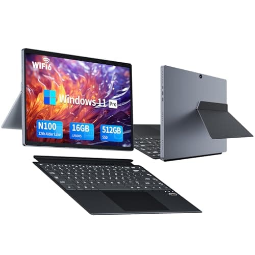 Ordinateur Portable Tactile 2 en 1,PC Portable 16Go LPDDR5 + 512Go SSD,Alder Lake N100 CPU 14,1" jusqu'à 3,40 GHz, PC Ordinateur FHD 1920 x 1200, BT 5.2, WiFi 6, Win11, Type-C, clavier rétroéclairé