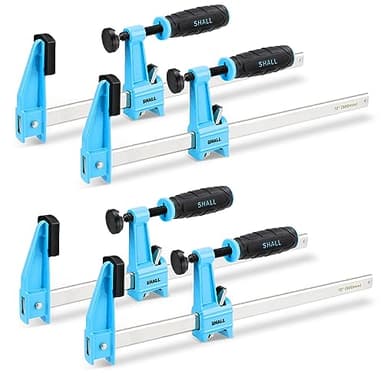 SHALL Jeu de Serre-joint Métallique à Libération Rapide 4 Pièces, Largeur de Serrage 304 mm（12 Zoll）, Force de Serrage Maximale de 272 kg（660 Pfund),clip de menuiserie