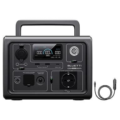 BLUETTI EB3A Station Électrique Portable, Batterie LiFePO4 268Wh, 1 Sortie CA 600W (1200W Pic), Recharge de 0 à 80% en 30 Min, Générateur Solaire pour Camping (Câble de Charge de Voiture Inclus)