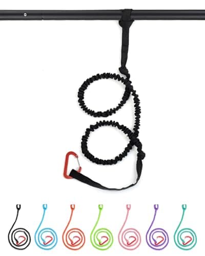Abahub 1PCS Paddle Leash Kayak Paddle Leash Leash De Sécurité Corde De Sécurité Élastique avec Snap pour Sup Kayak Navigation De Plaisance Canoë Kayak Pagaie Accessoires 150-210cm Noir
