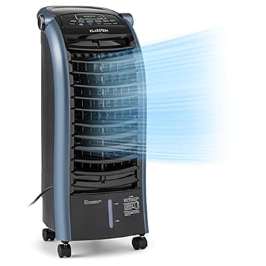 Klarstein Rafraichisseur d'Air 4 en 1, Climatiseur Portable, Humidificateur, Ventilateur, Ioniseur, Climatiseur Mobile Sans Évacuation, Pack Glacons, Réservoir 6L, 65W, Puissant Débit d'Air 444m³/h