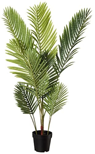 Amazon Basics Palmier artificiel avec pot de fleurs en plastique, 119.8 cm, vert