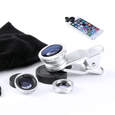 KIT 3 en 1 – Lentille Objectif – Clip Caméra Téléphone – Smartphone Fisheye – Zoom Macro (Kit 3 en 1)