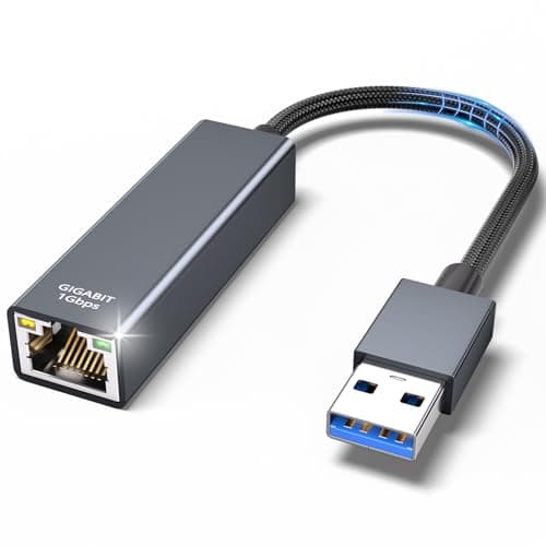 TEFLOTY Adaptateur USB vers Ethernet - USB 3.0 RJ45 Gigabit 1000Mbps, Ethernet LAN Adaptateur Réseau Compatible avec Laptop, MacBook, Surface Pro, Ordinateur Portable Windows 7/8/10, XP,Vista