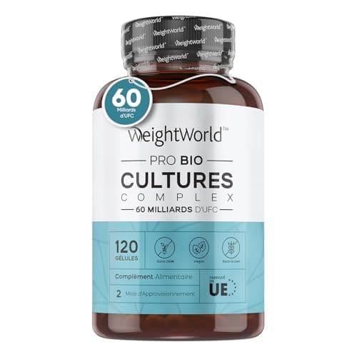 Probiotique Flore Intestinale - 60 Milliards dUFC/Jour & 20 Souches Prébiotiques et Probiotiques -120 Gélules Vegan -Transit & Microbiote Intestinal Avec Lactobacillus Reuteri & Lactobacillus Gasseri