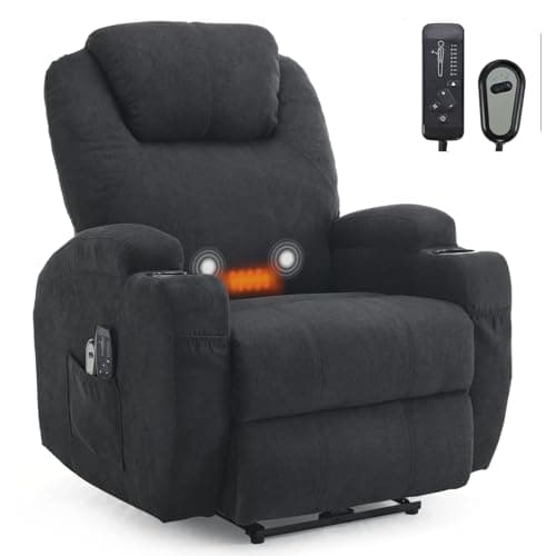 LEADZM Fauteuil électrique, Fauteuil Relax électrique, avec Fonction Massage Chauffage Réglage,Télécommande d'inclinaison Relaxant avec Repose-Pied capacité de Charge 160kg