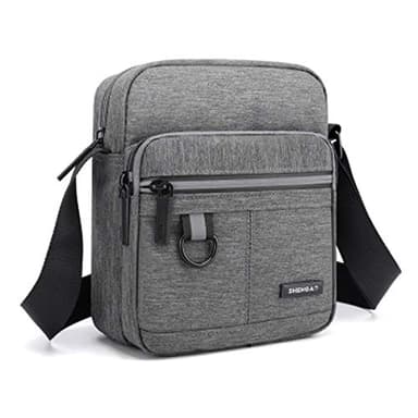Petit Sac Bandoulière Homme Sacoche Sac Porté épaule Shoulder Bag pour Téléphone Portable Pour Voyage, Randonnée et Sports D'extérieur (Gris Sac Bandoulière Hommes)