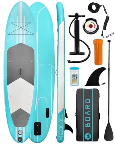 Paddle Gonflable Adulte, 320cm Stand Up Paddle Gonflable avec Accessoires, Capacité de Charge Maximale 140kg, Planche à Pagaie Debout Sup avec Sac Étanche Mobile, pour Adultes/Débutants/2 Personnes