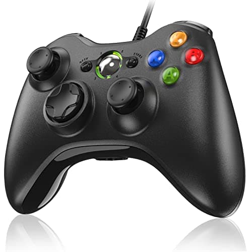Manette Xbox 360, Manette PC, Manette Filaire pour Xbox 360/ Slim/PC Windoes 7/8/10/XP Joystick Xbox 360 Gamepad USB avec ouble Vibration Design Ergonomique Six Axes