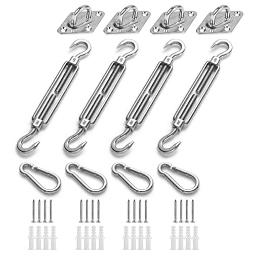 HOMPER M6 Kit de Fixation pour Voile D'ombrage, Acier Inoxydable Soleil Voile D'ombrage Kit de Fixation pour Triangle et Carré, Rectangle, Du Soleil Voile D'ombrage Accessoires de Fixation