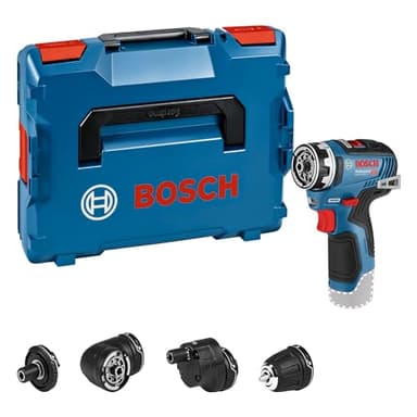 Bosch Professional 12V System perceuse-visseuse sans-fil GSR 12V-35 FC (avec 4 adaptateurs FlexiClick, sans batterie ni chargeur, dans L-BOXX, référence 06019H3003) - système FlexiClick, Bleu