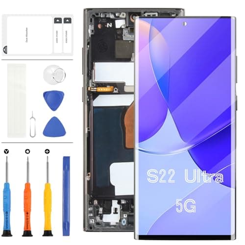 OLED Écran LCD pour Samsung Galaxy S22 Ultra 5G S908 Remplacement de l'écran pour SM-S908B SM-S908B/DS SM-S908U SM-S908U1 LCD Écran Tactile Digitizer Assemblée avec Outils(Noir cadre)