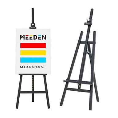 MEEDEN Chevalet Peinture en Bois: Chevalet Bois Réglable de 145cm à 193cm, Tenir la Toile jusqu'à 109cm - Chevalet sur Pied Inclinaison Réglable de 0° à 45° pour Peinture Mariage