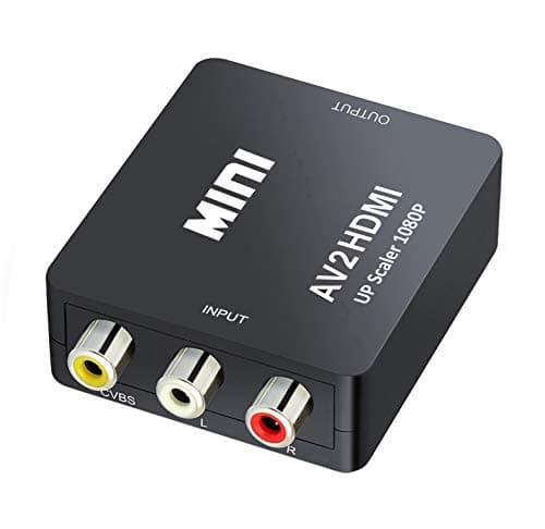 QGECEN Mini AV RCA CVBS vers HDMI Vidéo Audio Convertisseurs Adaptateur Support 720 1080P pour Caméra, Xbox 360, PS1, PS2, WII, N64, Gamecube, Snes, NES, PSP, Lecteur DVD, VHS