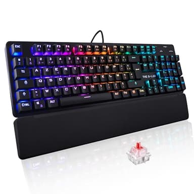 The G-Lab - Keyz Rubidium - Clavier Mécanique Gaming USB, AZERTY, Haute Performance, RGB 100% Personnalisable, Anti-Ghosting, Repose-Poignet - Compatible avec PC, PS4, PS5, Xbox - New