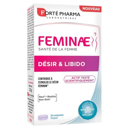 Forté Pharma - Feminae Désir & Libido - Bien etre femme, Libido femme, Fatigue, Régulation hormonale - MACA, Rose biota, Rhodiola, Vitamines - 28 comprimés, 2/jour