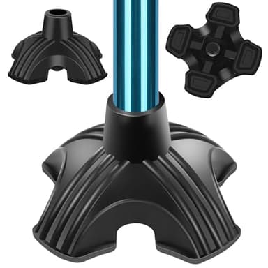 supregear Embouts en Caoutchouc pour Canne, Anti-Dérapant Quad Support Tapis de Canne, Quatre Pieds Cane Tip Remplacement pour 1.9 cm Diamètre Cannes de Marche Standard Pliant Canes Accessoire