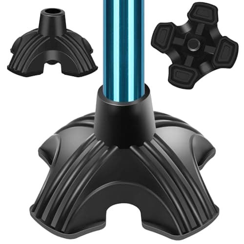 supregear Embouts en Caoutchouc pour Canne, Anti-Dérapant Quad Support Tapis de Canne, Quatre Pieds Cane Tip Remplacement pour 1.9 cm Diamètre Cannes de Marche Standard Pliant Canes Accessoire
