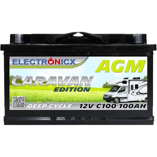 Batterie AGM 12v 100Ah Electronicx Caravan Edition batterie solaire 12v accumulateur 12v batteries solaires alimentation batterie 12v agm caravane batterie camping car batterie gel 12v accumulateur