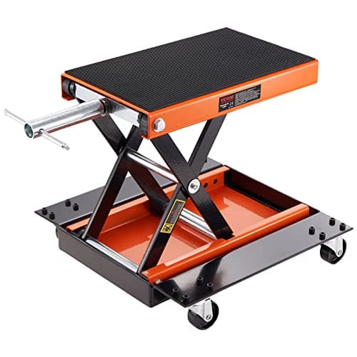 VEVOR Cric de Moto à Ciseaux 500 kg Hauteur de Levage 12-39 cm Pont Élévateur Hydraulique Plate-Forme Antidérapante 37x23 cm Table Élévatrice Moto avec Poignée 13 cm pour Entretien Quad ATV Atelier
