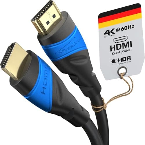 KabelDirekt – Câble HDMI 4K – 20m – Disponible en 0,15-22,5m – pour Chaque Appareil HDMI (4K@60Hz, High Speed avec Ethernet, Blu-Ray, PS5/Xbox Series/Switch, Noir)