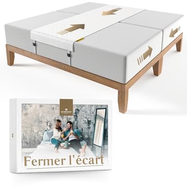 Éliminez Le Trou et La Séparation Entre Matelas - Arret Matelas, Sangle Matelas Ajustable, Pont De Lit et Cale Matelas Anti-Glissement pour Une Surface De Sommeil Continue - Bedbinder DeLuxe