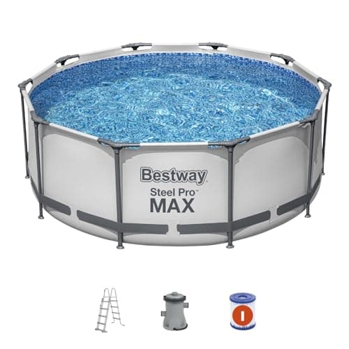 Piscine Démontable Tubulaire Bestway Steel Pro Max 305x100 cm avec Échelle 76x119x163 cm | Pompe Épurateur à Cartouche 1.249 L/H