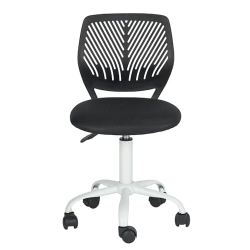 FurnitureR Chaise Ergonomique réglable en Hauteur pour Ordinateur de Bureau à Domicile, Bureau, Noir, Plastique, 38 cm x 39 cm x 75-85 cm